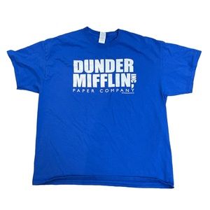 Dunder Mifflin Paper Company Short Sleeve Tee Blue White Size XL